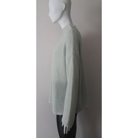 Eileen Fisher Italian Cashmere Funnel Neck Box-Top Mist Size Medium - Picture 7 of 11